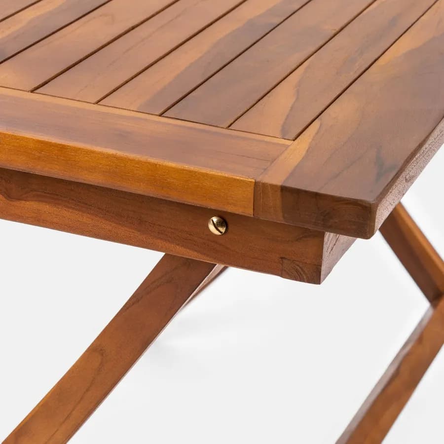 Set pranzo tavolo 120x70 cm e 4 sedie in legno teak - Louis
