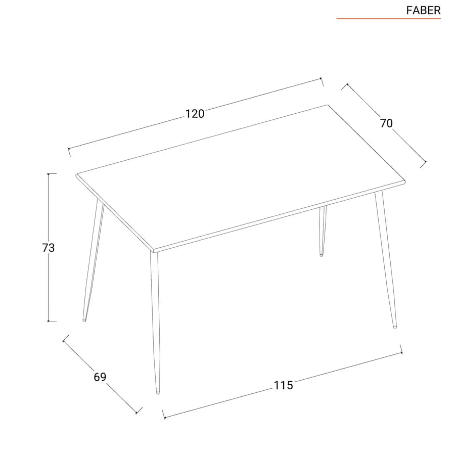 Set pranzo tavolo 70x120 cm e 4 sedie con braccioli in acciaio nero - Faber