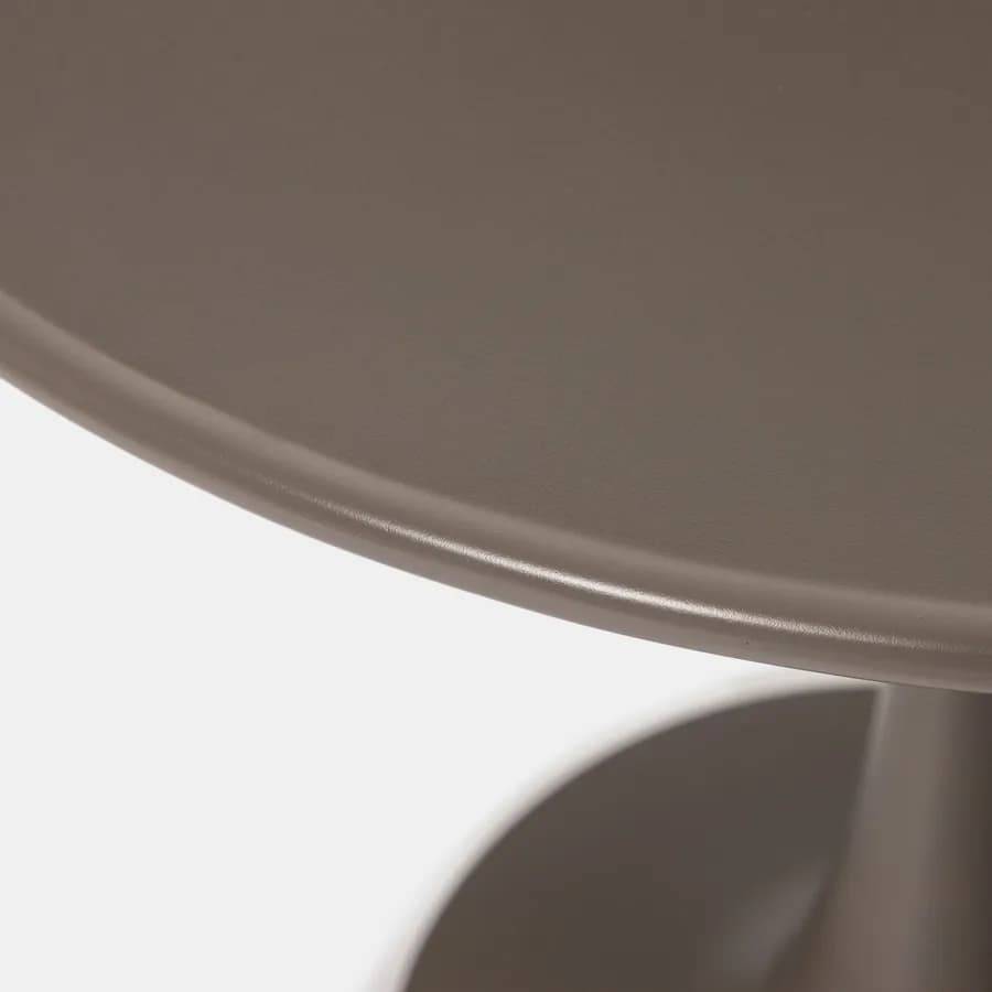 Set pranzo con tavolo rotondo 80 cm e 4 sedie impilabili in polipropilene cacao - Tulipano