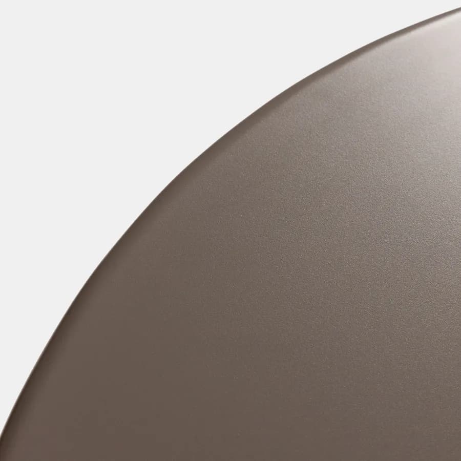 Set pranzo con tavolo rotondo 80 cm e 4 sedie impilabili in polipropilene cacao - Tulipano
