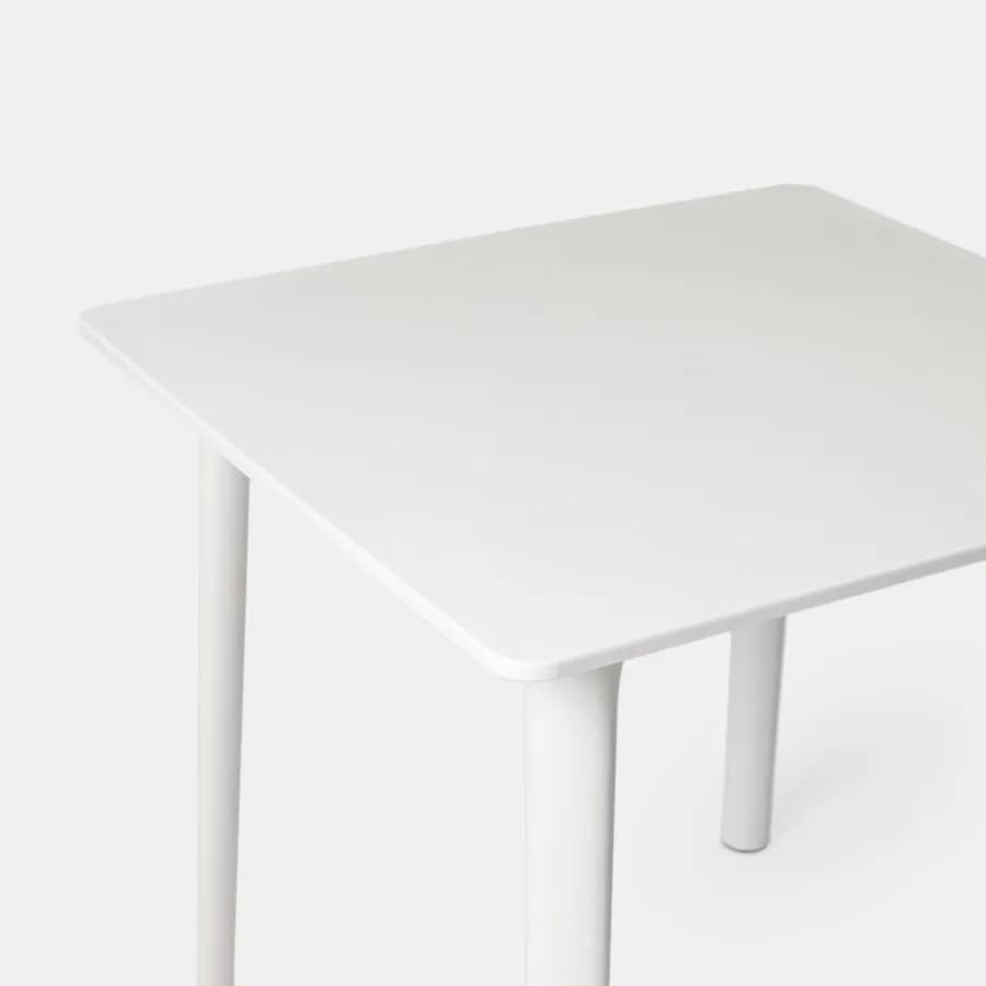 Set pranzo da giardino con tavolo 80x80 cm e 4 sedie in polipropilene bianco - Qalis