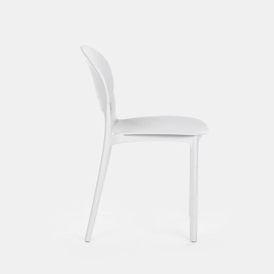 Set pranzo da giardino con tavolo 80x80 cm e 4 sedie in polipropilene bianco - Qalis