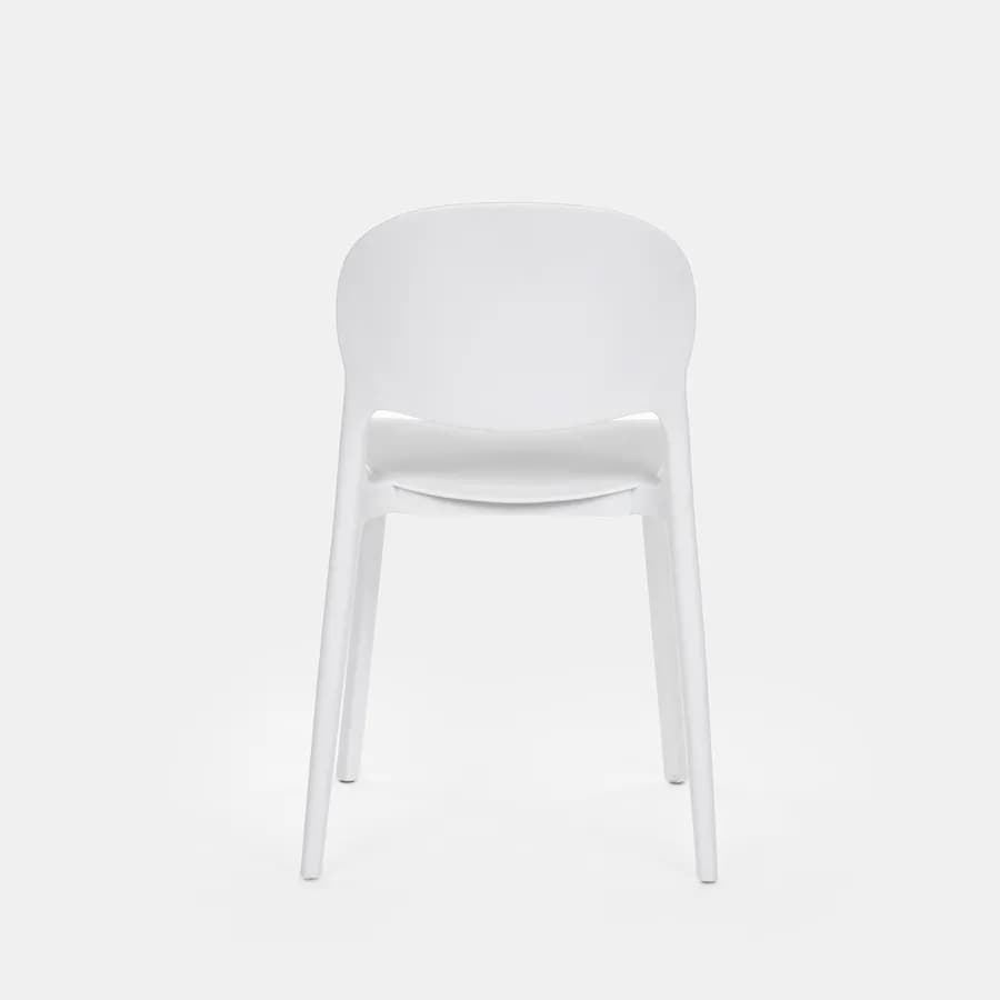 Set pranzo da giardino con tavolo 80x80 cm e 4 sedie in polipropilene bianco - Qalis