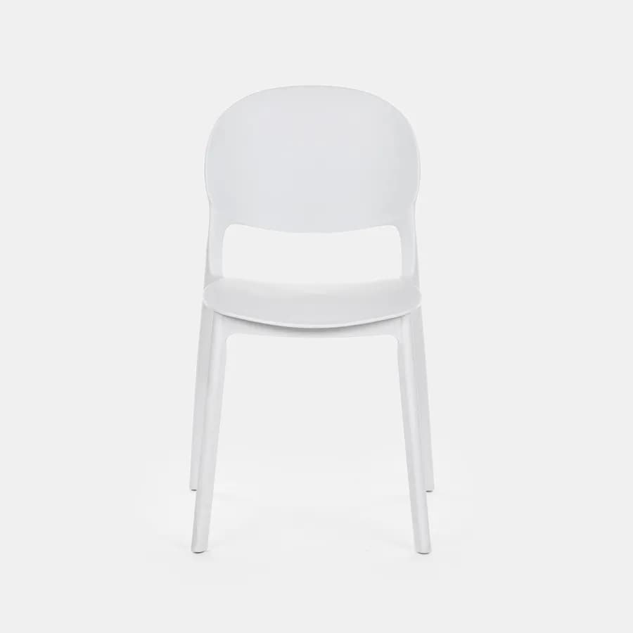 Set pranzo da giardino con tavolo 80x80 cm e 4 sedie in polipropilene bianco - Qalis
