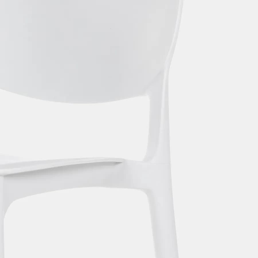 Set pranzo da giardino con tavolo 80x80 cm e 4 sedie in polipropilene bianco - Qalis