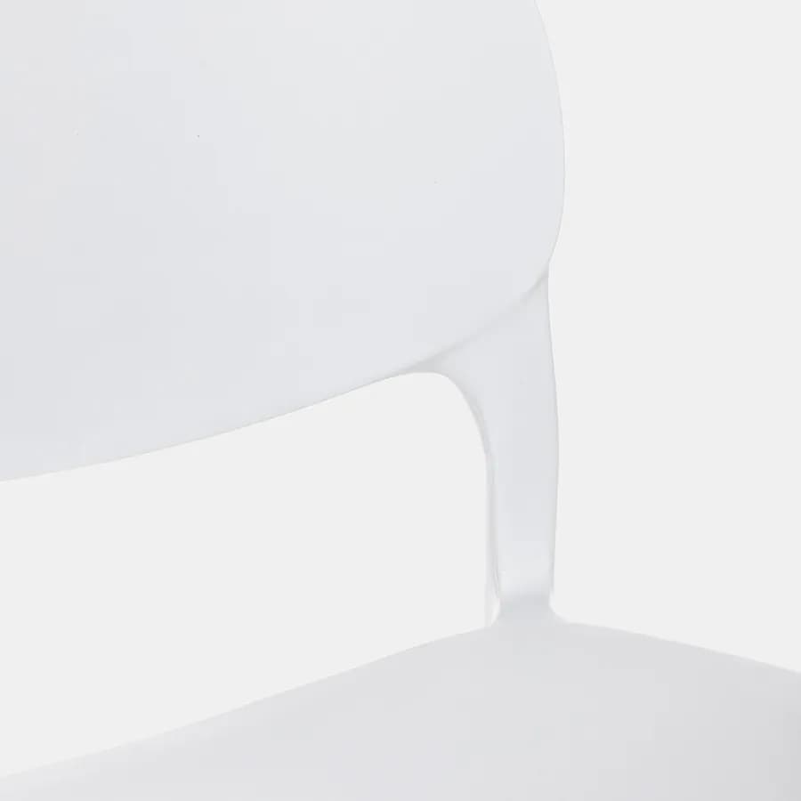 Set pranzo da giardino con tavolo 80x80 cm e 4 sedie in polipropilene bianco - Qalis