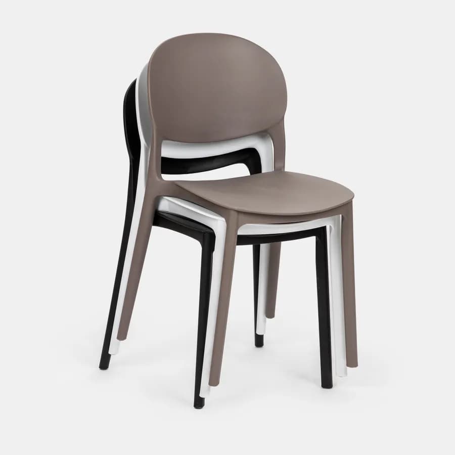 Set pranzo da giardino con tavolo 80x80 cm e 4 sedie in polipropilene bianco - Qalis