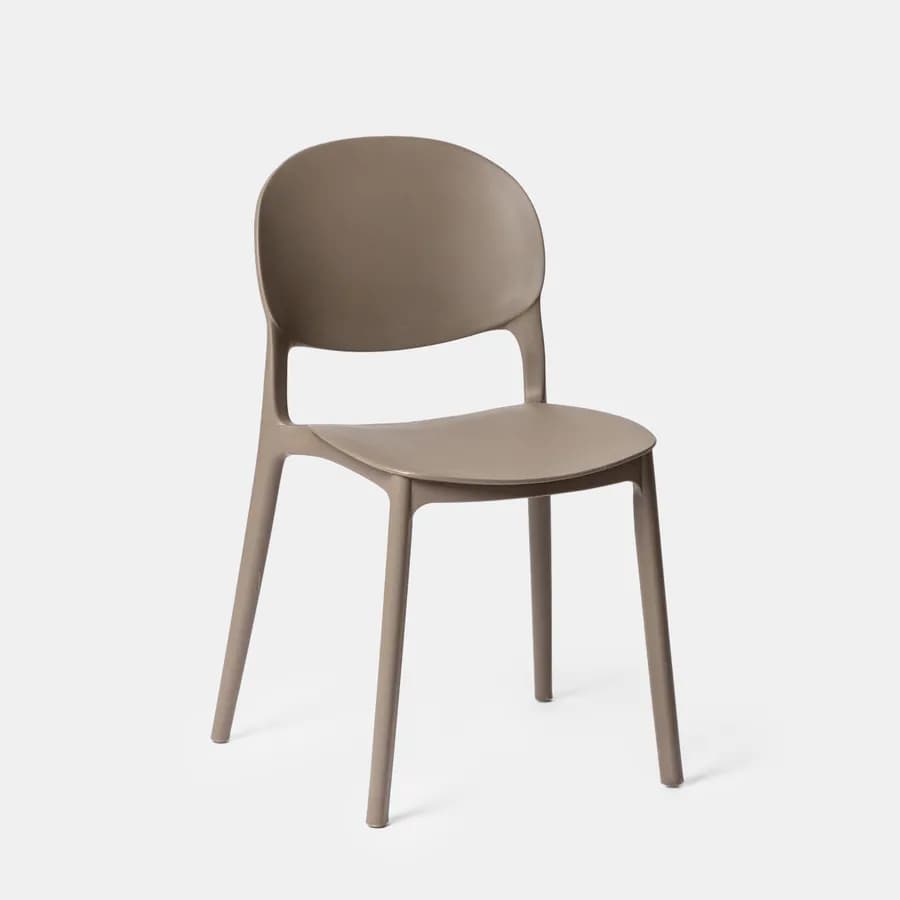 Set pranzo da giardino con tavolo 80x80 cm e 4 sedie in polipropilene cacao - Qalis