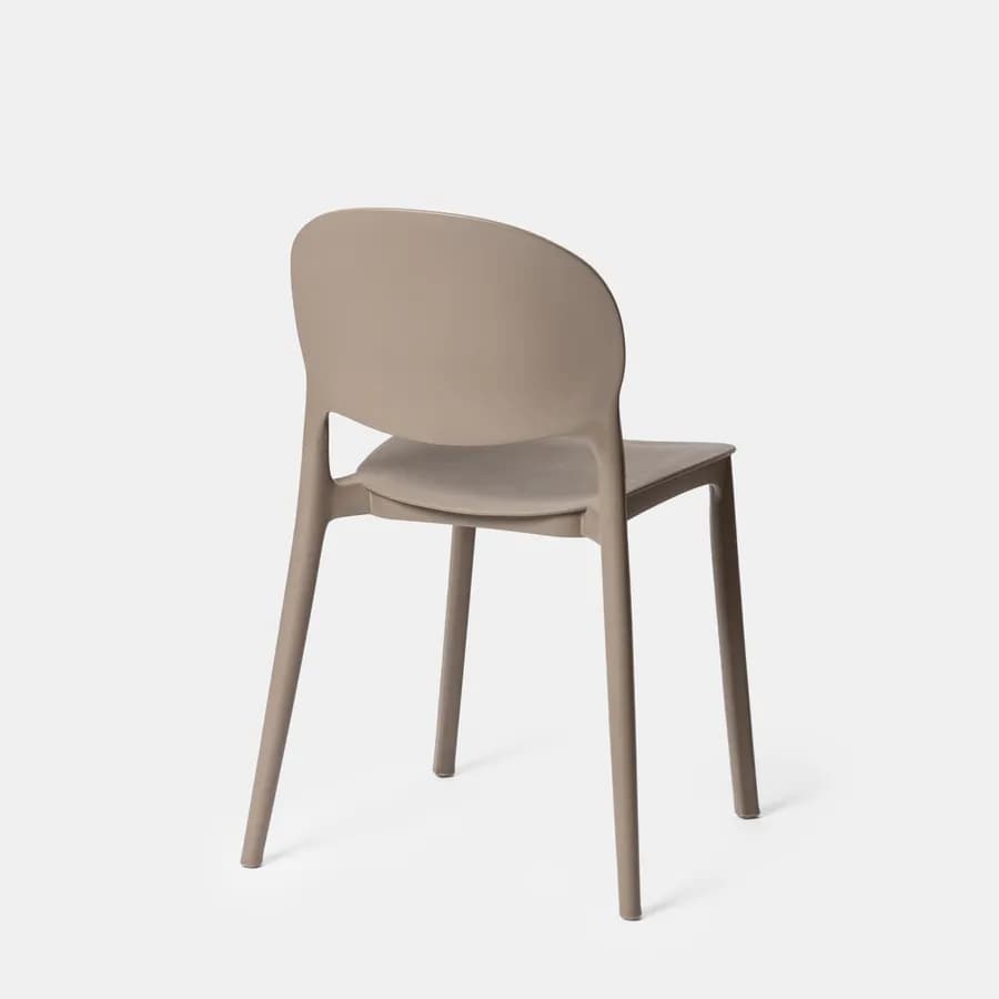 Set pranzo da giardino con tavolo 80x80 cm e 4 sedie in polipropilene cacao - Qalis