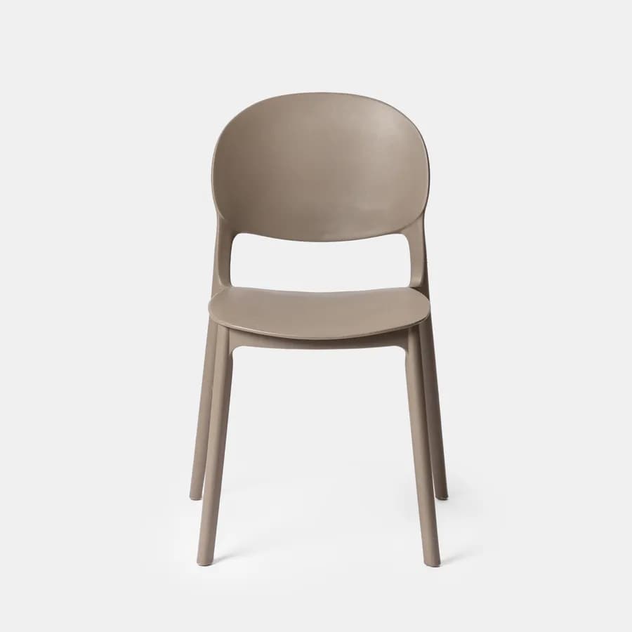 Set pranzo da giardino con tavolo 80x80 cm e 4 sedie in polipropilene cacao - Qalis