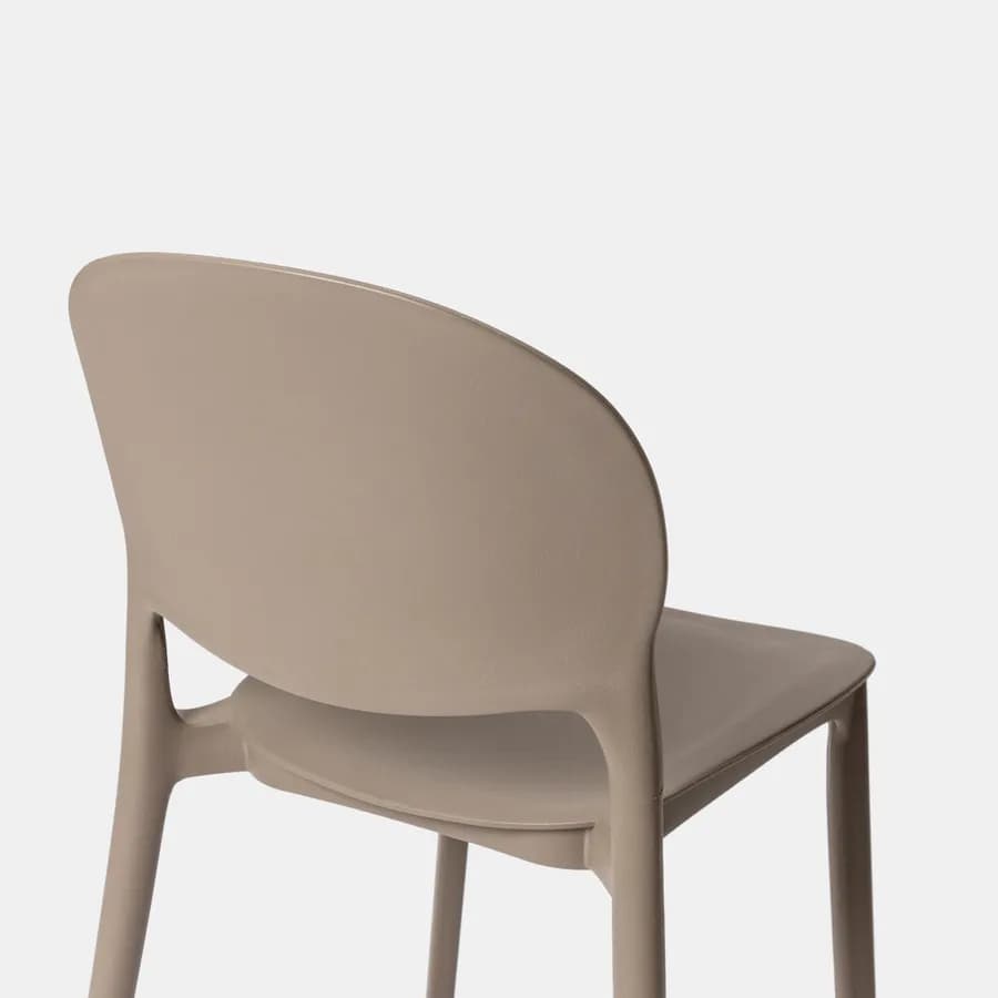 Set pranzo da giardino con tavolo 80x80 cm e 4 sedie in polipropilene cacao - Qalis