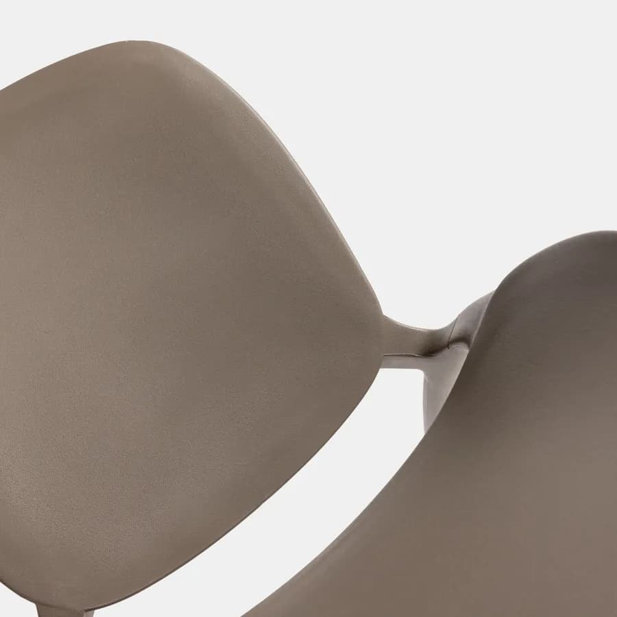 Set pranzo da giardino con tavolo 80x80 cm e 4 sedie in polipropilene cacao - Qalis