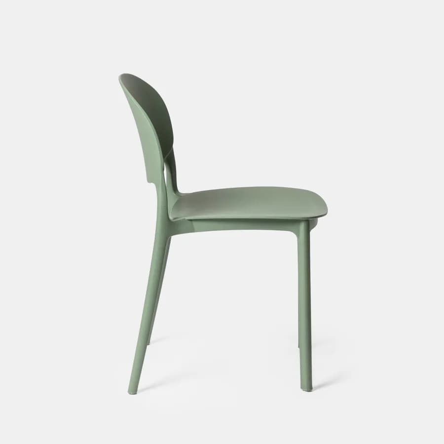 Set pranzo da giardino con tavolo 80x80 cm e 4 sedie in polipropilene verde salvia - Qalis