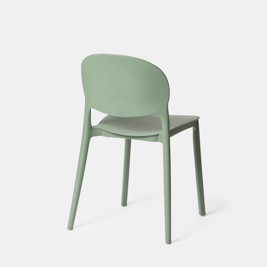 Set pranzo da giardino con tavolo 80x80 cm e 4 sedie in polipropilene verde salvia - Qalis