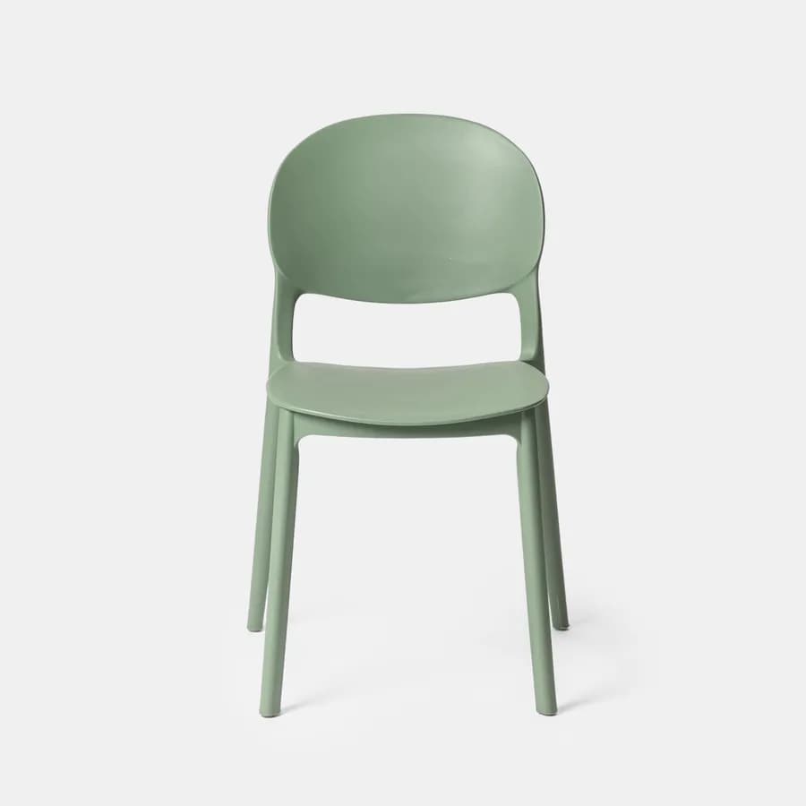 Set pranzo da giardino con tavolo 80x80 cm e 4 sedie in polipropilene verde salvia - Qalis