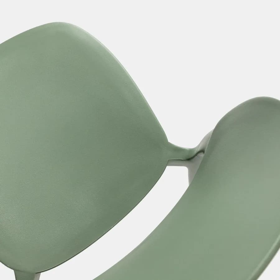 Set pranzo da giardino con tavolo 80x80 cm e 4 sedie in polipropilene verde salvia - Qalis