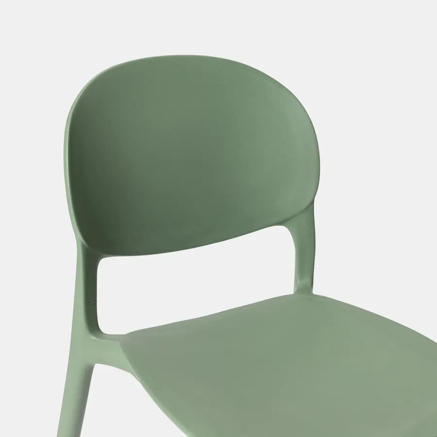 Set pranzo da giardino con tavolo 80x80 cm e 4 sedie in polipropilene verde salvia - Qalis