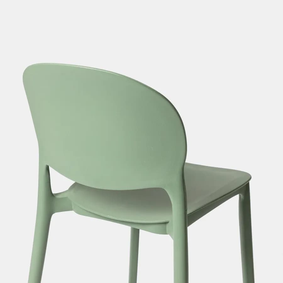 Set pranzo da giardino con tavolo 80x80 cm e 4 sedie in polipropilene verde salvia - Qalis
