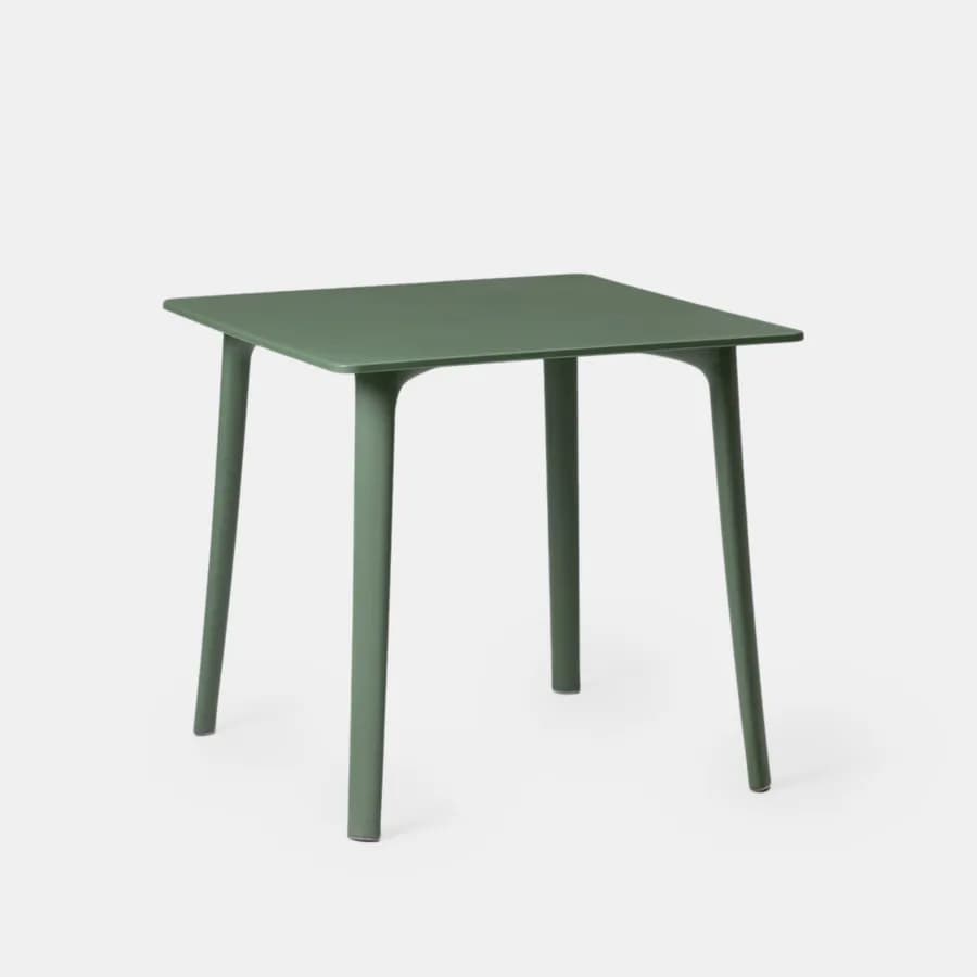 Set pranzo da giardino con tavolo 80x80 cm e 4 sedie in polipropilene verde salvia - Qalis