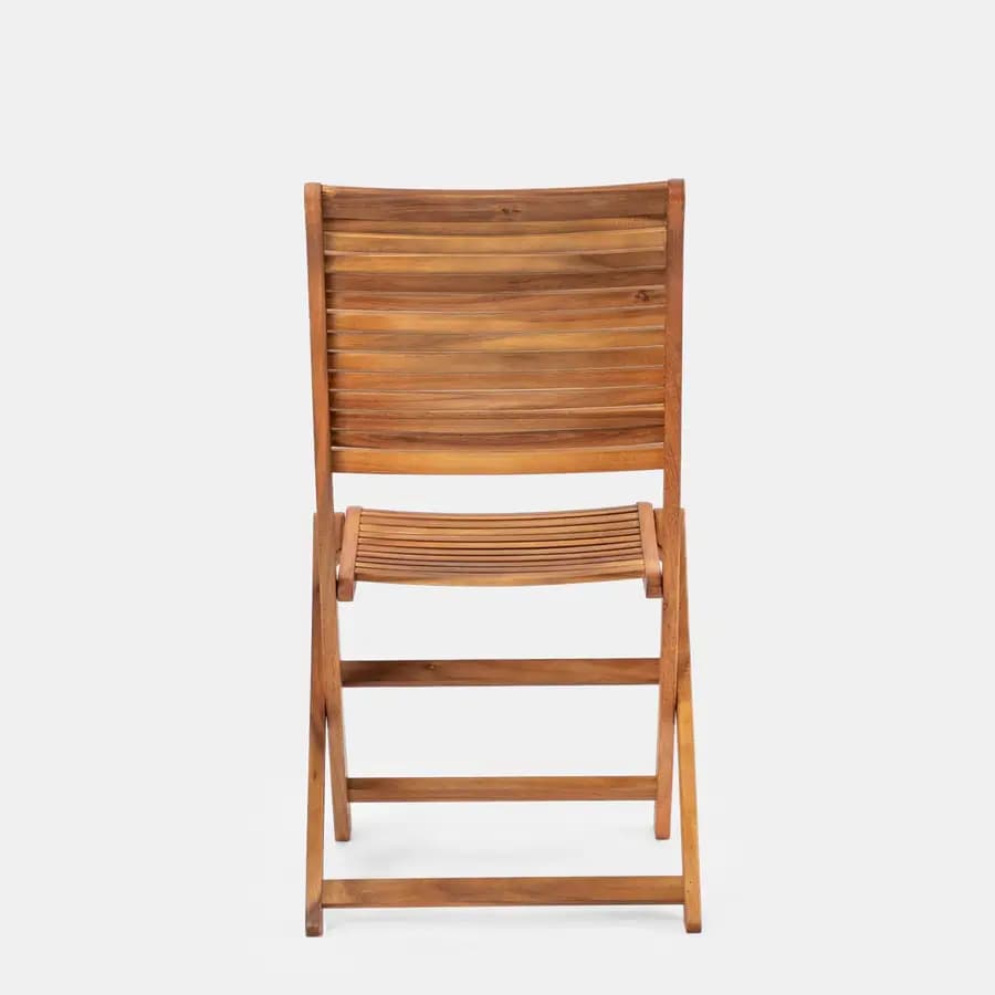 Set pranzo tavolo 80x80 cm e 4 sedie pieghevoli in legno di acacia - Paja