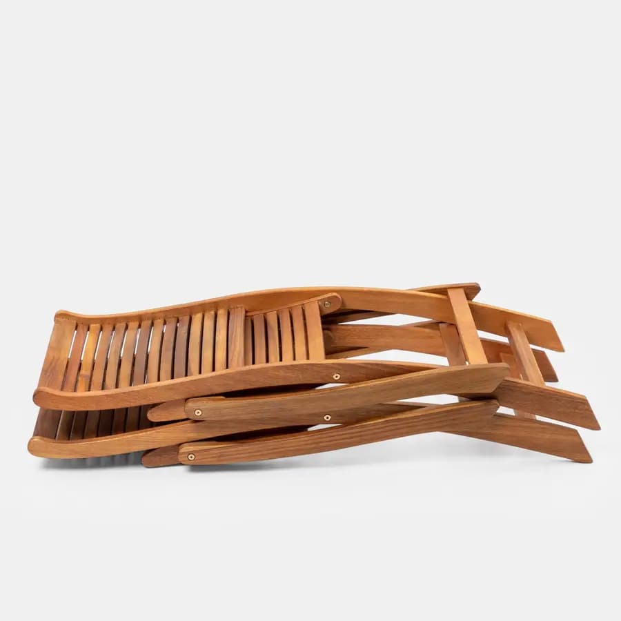 Set pranzo tavolo 80x80 cm e 4 sedie pieghevoli in legno di acacia - Paja