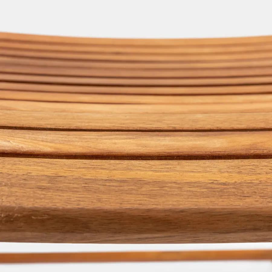 Set pranzo tavolo 80x80 cm e 4 sedie pieghevoli in legno di acacia - Paja