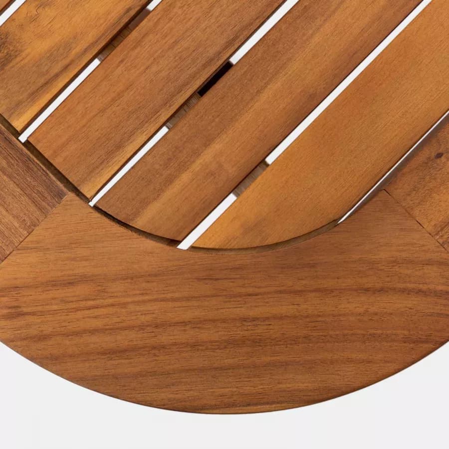 Set pranzo con tavolo allungabile 120/160x80 cm e 4 sedie pieghevoli in legno di acacia - Paja