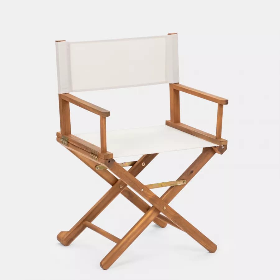 Set pranzo tavolo rotondo 100 cm e 4 sedie regista ecrù in legno di acacia - Paja