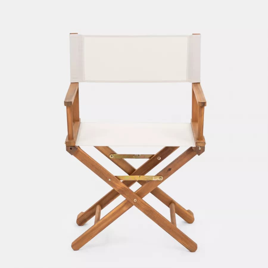 Set pranzo tavolo rotondo 100 cm e 4 sedie regista ecrù in legno di acacia - Paja