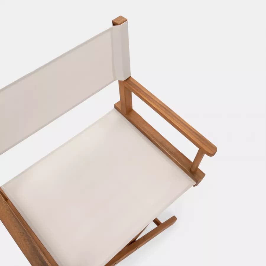 Set pranzo tavolo rotondo 100 cm e 4 sedie regista ecrù in legno di acacia - Paja