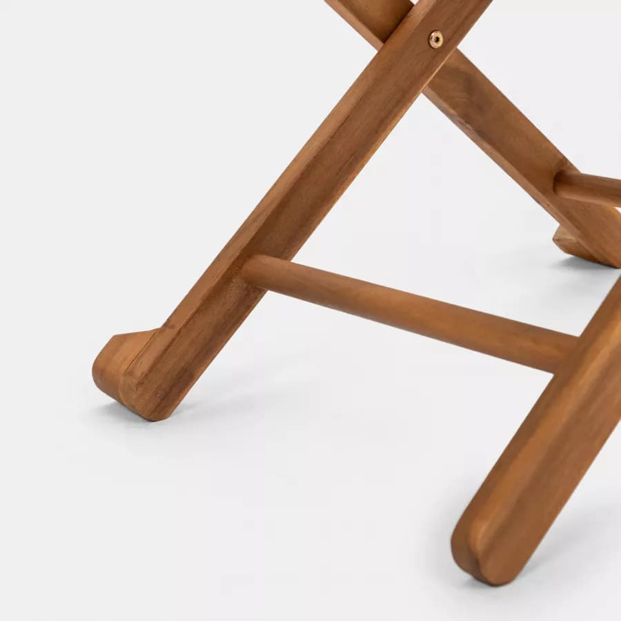 Set pranzo tavolo rotondo 100 cm e 4 sedie regista ecrù in legno di acacia - Paja