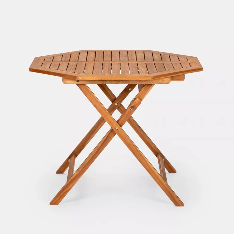Set pranzo tavolo rotondo 100 cm e 4 sedie regista ecrù in legno di acacia - Paja