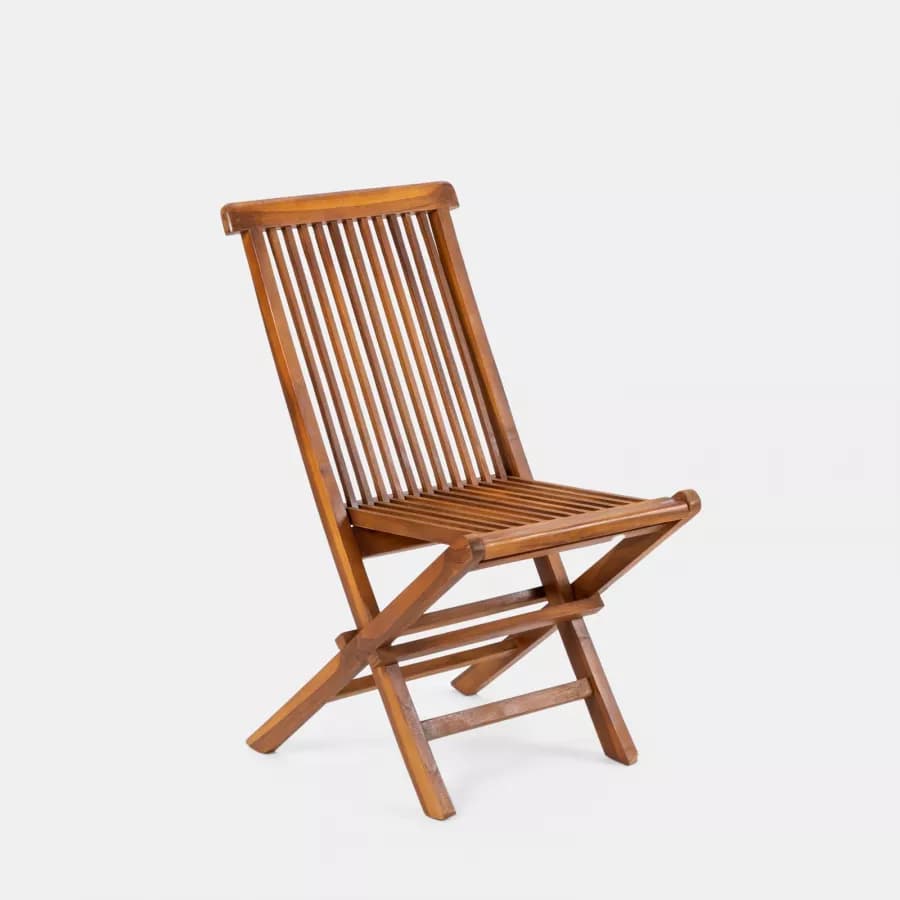 Set pranzo tavolo pieghevole 80x80 cm e 2 sedie in legno teak - Louis