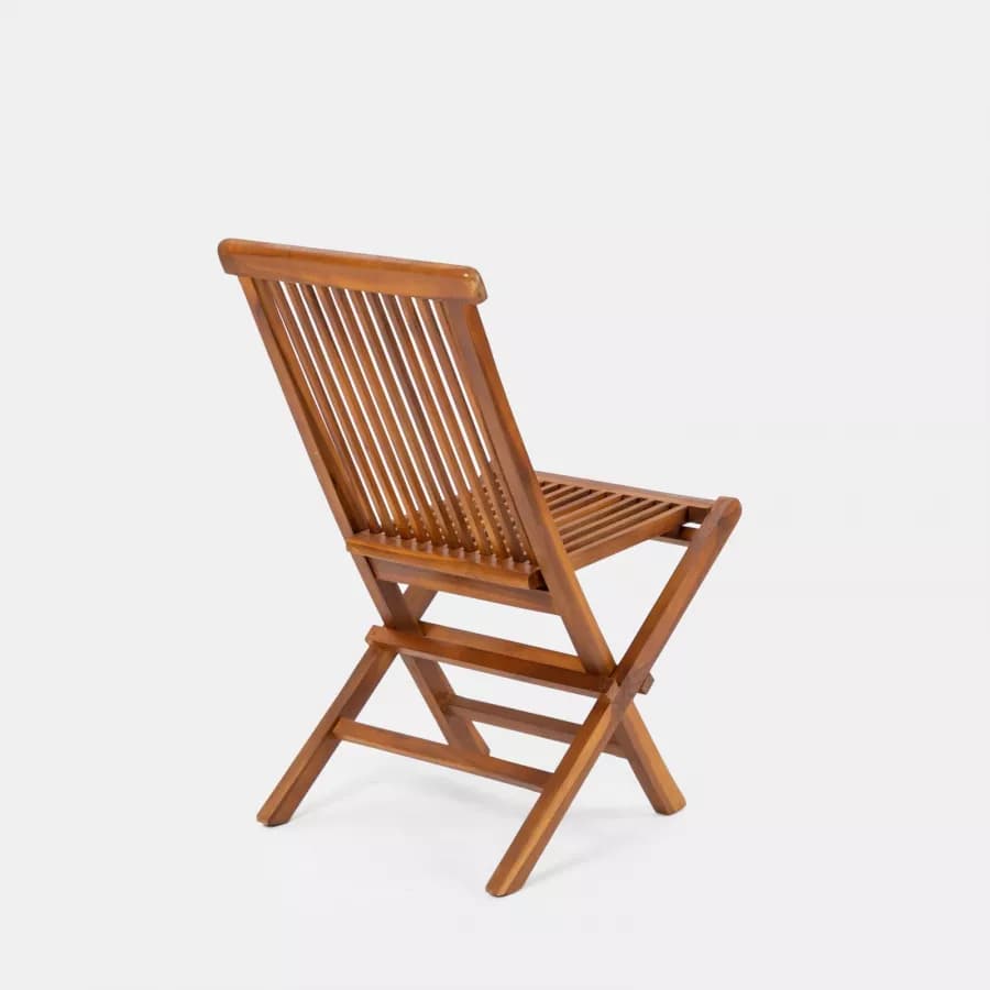 Set pranzo tavolo pieghevole 80x80 cm e 2 sedie in legno teak - Louis