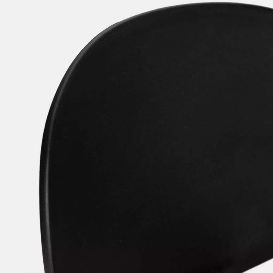 Set pranzo tavolo rotondo 100 cm e 4 sedie impilabili in polipropilene nero - Tulipano