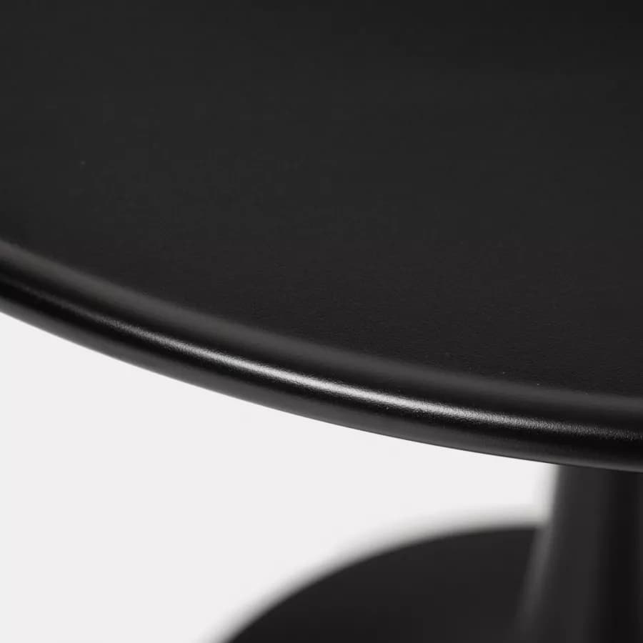 Set pranzo tavolo rotondo 100 cm e 4 sedie impilabili in polipropilene nero - Tulipano
