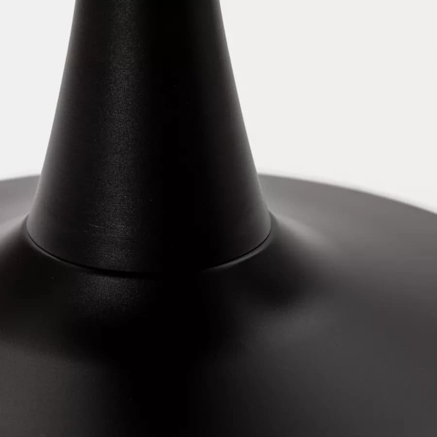 Set pranzo tavolo rotondo 100 cm e 4 sedie impilabili in polipropilene nero - Tulipano