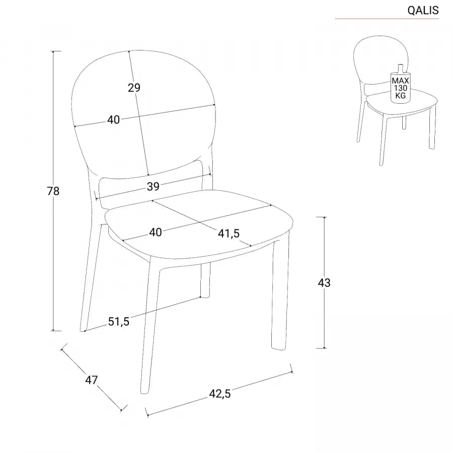 Set pranzo tavolo rotondo 100 cm e 4 sedie impilabili in polipropilene nero - Tulipano