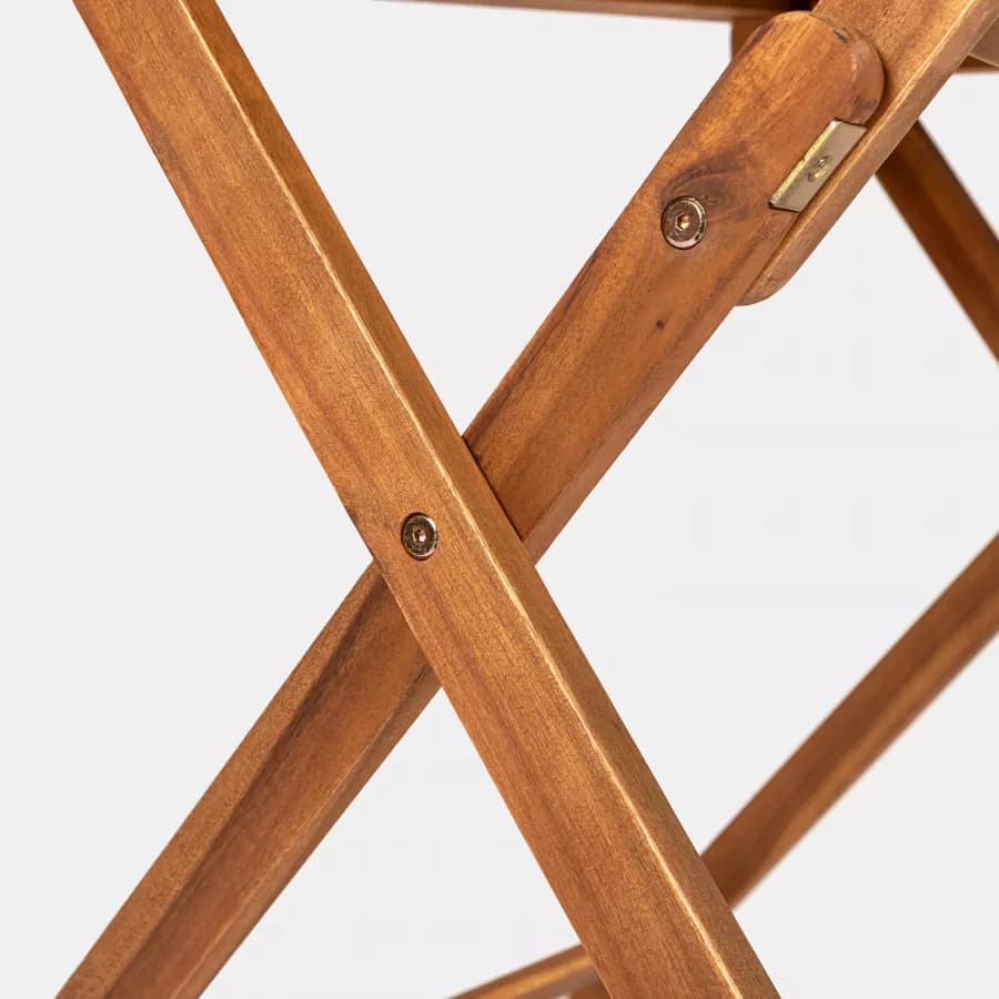 Set pranzo tavolo rotondo 100 cm e 4 sedie con braccioli regolabili in legno di acacia - Paja