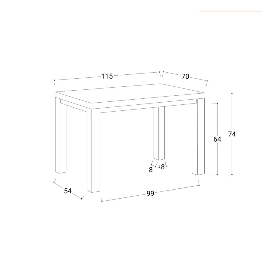Set pranzo tavolo 115x70 cm e 4 sedie con braccioli in legno di acacia - Paja