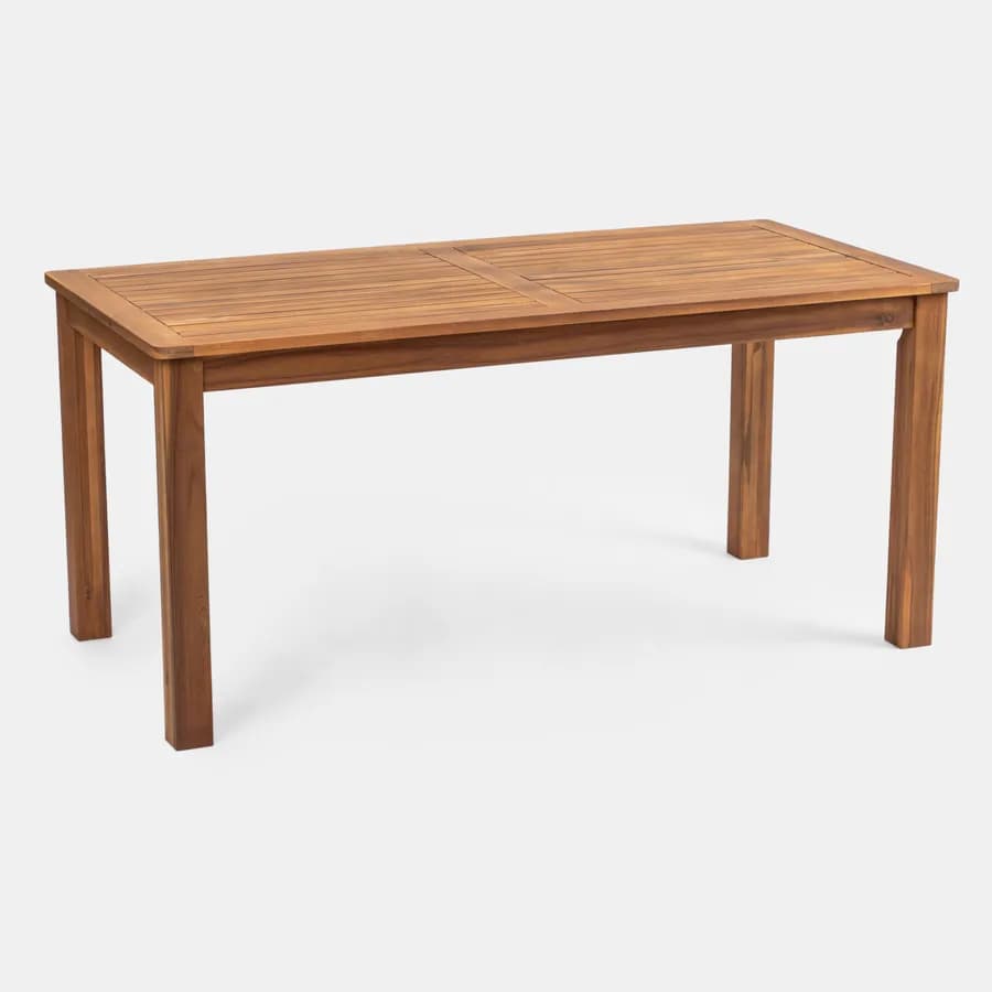 Set pranzo tavolo 160x80 cm e 4 sedie con braccioli in legno di acacia - Paja