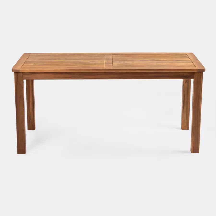 Set pranzo tavolo 160x80 cm e 4 sedie con braccioli regolabili in legno di acacia - Paja