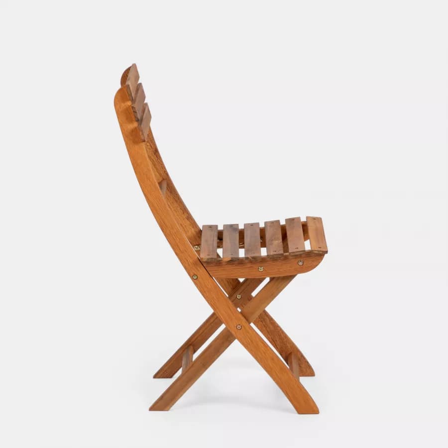 Set pranzo tavolo 160x80 cm e 4 sedie pieghevoli in legno di acacia - Paja