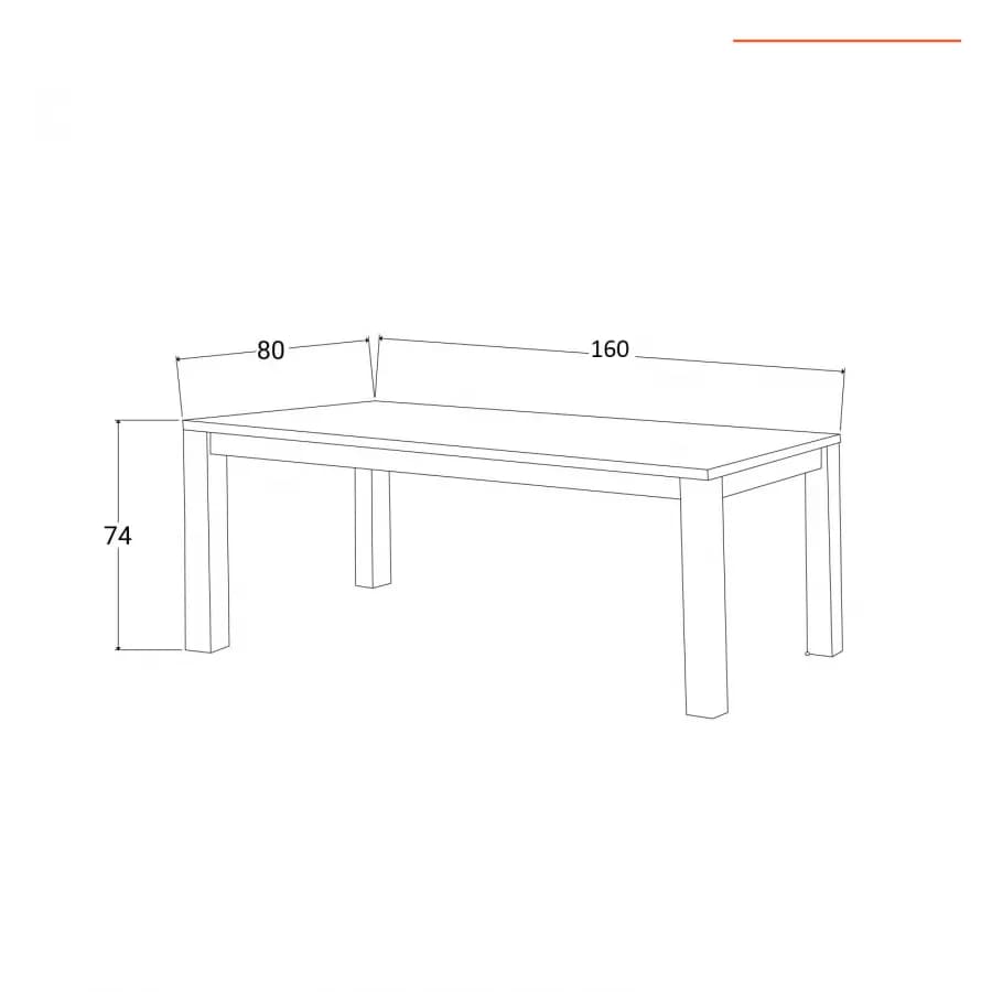 Set pranzo tavolo 160x80 cm e 4 sedie pieghevoli in legno d'acacia - Paja