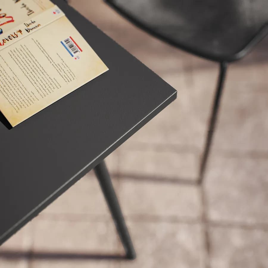 Set bistrot tavolo 60x60 cm e 2 sedie in acciaio nero - Faber