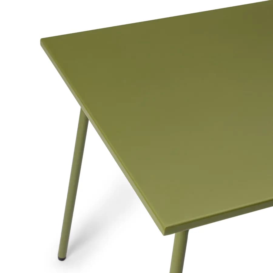 Set bistrot tavolo 60x60 cm e 2 sedie in acciaio verde oliva - Faber