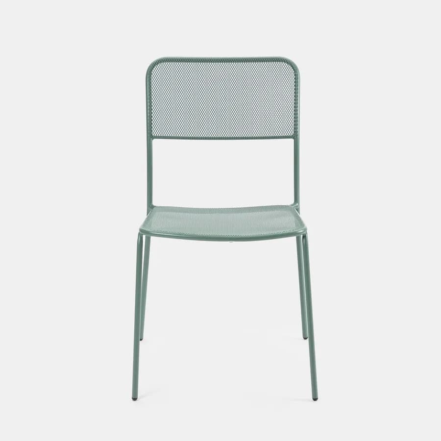 Set bistrot tavolo 60x60 cm e 2 sedie in acciaio verde marino - Faber