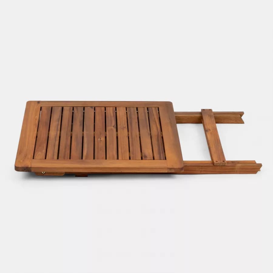 Set bistrot tavolo 60x60 cm e 2 sedie con braccioli regolabili in legno di acacia - Paja