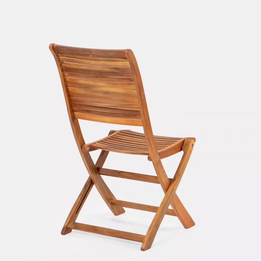 Set bistrot con tavolo 60x60 cm con 2 sedie pieghevoli in legno di acacia - Paja