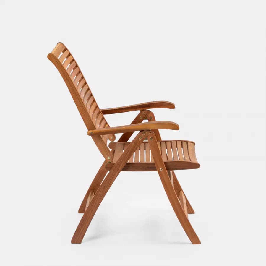 Set bistrot con tavolo 60x60 cm e 2 sedie con braccioli regolabili in legno di acacia - Paja